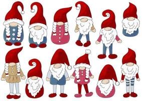 Christmas illustration with gnomes vector