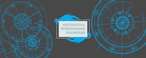 Abstract background concept mechanical engineering drawing. Engineering wallpaper vector