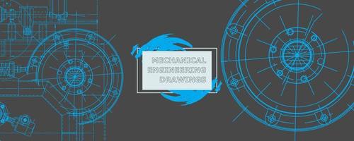 Abstract background concept mechanical engineering drawing. Engineering wallpaper vector