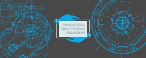 Abstract background concept mechanical engineering drawing. Engineering wallpaper vector