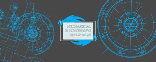 Abstract background concept mechanical engineering drawing. Engineering wallpaper vector