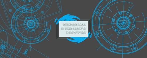 Abstract background concept mechanical engineering drawing. Engineering wallpaper vector