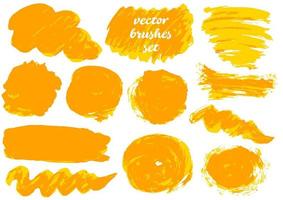 Collection of paint, ink brush strokes, brushes, blots vector