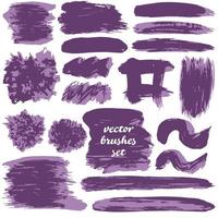 Collection of paint, ink brush strokes, brushes, blots vector