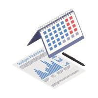 Budget Planning Calendar Composition vector