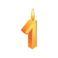 1th Anniversary Candle Composition vector