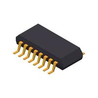 Golden Microprocessor Isometric Composition vector