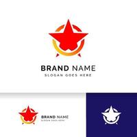 star logo design template. star vector icon with circle around in the middle