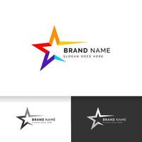 colorful star logo design sign template. star vector icon