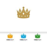 Luxury crown logo vector template. linear crown icon vector design