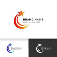 flying star logo design sign template. star vector icon