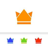 Geometric minimalist crown icon logo design vector template
