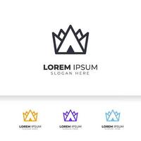 Creative crown logo vector template. linear crown icon vector design