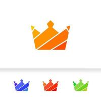 Geometric minimalist crown icon logo design vector template