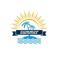 Summer emblems with palms for emblem sign symbol and sticker vector