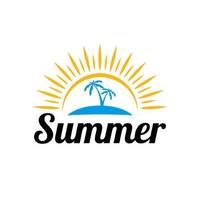 Summer emblems with palms for emblem sign symbol and sticker vector