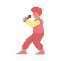 Singing Boy Doodle Composition vector