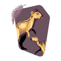 dinosaurios con composición de hojas. vector