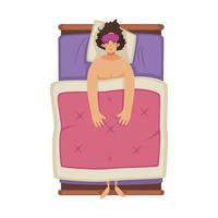 Insomnia In Bed Composition vector