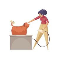 Drying Dogs Hair Composition vector