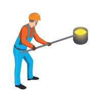 Worker With Pot Composition vector