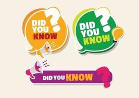 did you know with question label bohlam sticker vector