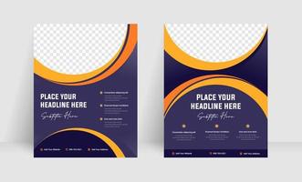 Dual circle edge flyer or brochure template, Sporty, Strong, Aerodynamic, and Modern