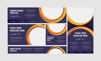 Dual circle edge Banner, Post and Ads Template Design. Strong, Brave, Speed and Sporty vector