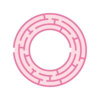 Abstract round maze. Game for kids. Puzzle for children. One entrance, one exit. Labyrinth conundrum. Flat vector illustration isolated on white background.