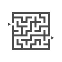 Abstract square maze. Game for kids. Puzzle for children. One entrance, one exit. Labyrinth conundrum. Flat vector illustration isolated on white background.