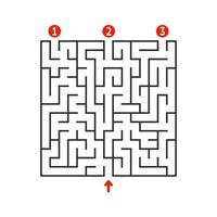 Abstract square maze. Game for kids. Puzzle for children. Find the right path. Labyrinth conundrum. Flat vector illustration isolated on white background.