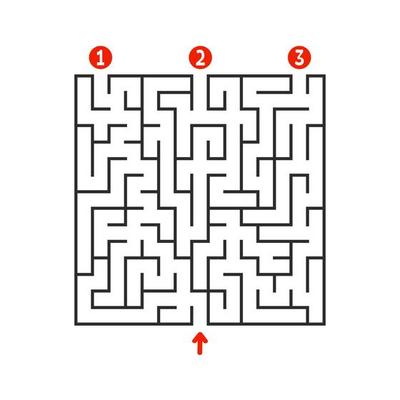 Abstract square maze. Game for kids. Puzzle for children. Find the right path. Labyrinth conundrum. Flat vector illustration isolated on white background.