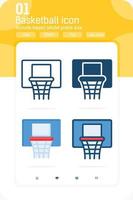 Basketball premiun icon with multiple style isolated on white background. Vector illustration symbol design template for web design, mobile app, UI, UX, sports and all project. Include 64x64 pixel