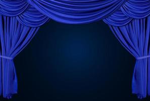 Old fashioned, elegant theater stage with velvet curtains. photo