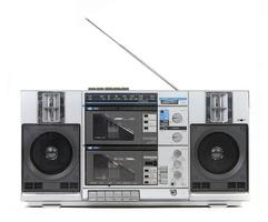 Front View of a Vintage Boom Box Cassette Tape Player photo