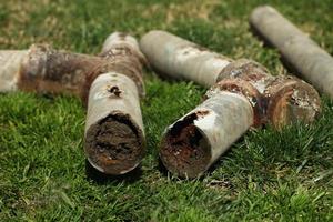 Corroded and Blocked Steel Household Pipes photo