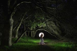 Creative Light Painting With Color Tube Lighting With Landscapes photo