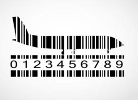 Barcode airplane image vector illustration