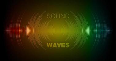 Sound waves oscillating dark light vector