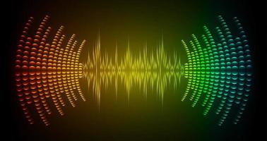 Sound waves oscillating dark light vector