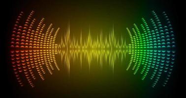 Sound waves oscillating dark light vector