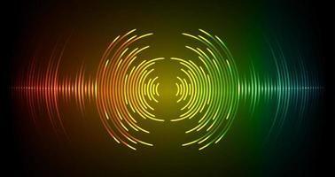 ondas de sonido oscilando luz oscura vector