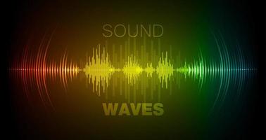 Sound waves oscillating dark light vector