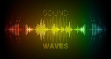 ondas de sonido oscilando luz oscura vector