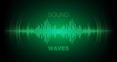 Sound waves oscillating dark light vector