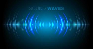 Sound waves oscillating dark light vector