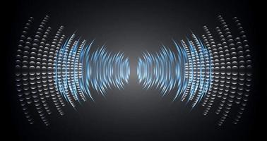 Sound waves oscillating dark light vector