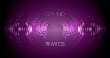 Sound waves oscillating dark light vector