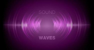 Sound waves oscillating dark light vector