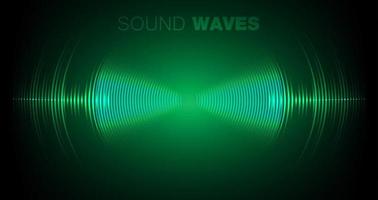 ondas de sonido oscilando luz oscura vector